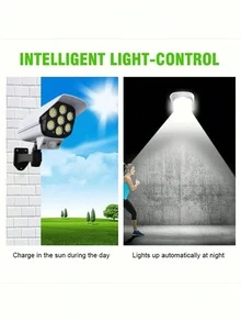 1PC Outdoor Solar Sensor Light, With Remote Control; Wireless Fake Surveillance Camera, Suitable For Hotel Porch, Garden, Patio, Driveway And Other Locations - Simulation camera light - View 6