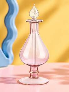 Zazumi 1pc Vintage Hand Blown Striped Glass Perfume Bottle With Dropper Stopper, Refillable Aroma Essential Oil Storage Bottle, Decorative Glass Scent Container For Vanity Table Home Decor, Wedding Souvenir Gift - multicolor - View 6