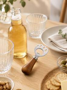 Zazumi 1pc Animal Paw Bottle Opener With Walnut Handle For Minimalist Home Bar Featuring Captivating Visual Delight And Tactile Sensory Comfort For Urban Career Women - Multicolor - View 7