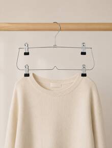 1pc Multi-Layer Hanger Skirt Rack With 12 Clips Space Saving Clothing Storage Rack Hanger Wardrobe Folding Pants And Skirt Hanger - Multicolor - View 9