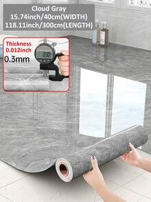1Roll Self-Adhesive Vinyl Floor Tiles, Waterproof Non-Slip Anti-Mold Scratch-Resistant Ultra-Thin 30Sec DIY Upgrade, Elegant Stone/Marble Texture Bathroom Wall Floor Sticker For Rental Apartment Dorm Kitchen Balcony Makeover - multicolor - View 14