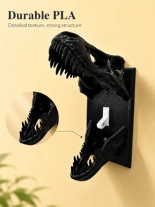 superFUNNYmarket Printed T-Rex Skull Light Switch Cover Made,Available In Black And White. Designed With A Realistic Dinosaur Skull Shape With Open Jaws To Frame Standard Wall Switches, It Comes With Matching Mounting Screws. It Comes With Matching Mounting Screws. - Multicolor - View 8