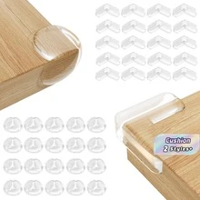 10/20/30pcs Clear Silicone Corner Guards, Soft Adhesive Furniture Edge Bumpers For Baby Proofing, Transparent Table Corner Protectors, Multiple Shapes Available - default - View 1