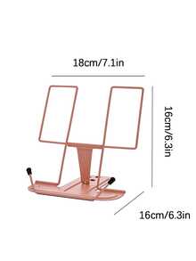 Zazumi 1Pc Iron Art Bookends, Book Reading Rack, Can Be Placed On Desktop, Bookcase, Height Adjustable, Foldable For Storage, Portable Foldable Book Rack, Suitable For Back-To-School Season - Multicolor - View 5