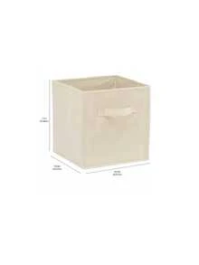 1 3 6 Count Foldable Storage Cube Organizer 11 Inch Fabric Bin With Handles Collapsible For Closet Shelves Linen Closet Bedroom Living Room Gray Black Beige Home Organization Essential - Beige - View 9