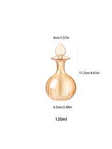 Zazumi 1pc Vintage Hand Blown Striped Glass Perfume Bottle With Dropper Stopper, Refillable Aroma Essential Oil Storage Bottle, Decorative Glass Scent Container For Vanity Table Home Decor, Wedding Souvenir Gift - multicolor - View 11