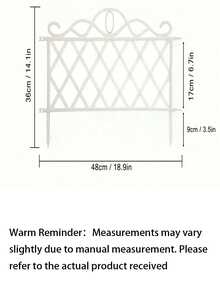 10 Plastic Decorative Garden Boundary Fence, Removable Outdoor Patio Plant Fence, Lawn Edge Barrier - Weatherproof Outdoor Privacy Screen Suitable For Lawns, Flower Beds, And Patios. Sturdy Construction, - White - View 10