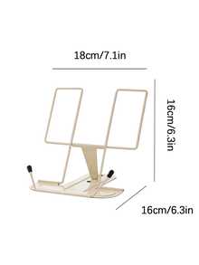 Zazumi 1Pc Iron Art Bookends, Book Reading Rack, Can Be Placed On Desktop, Bookcase, Height Adjustable, Foldable For Storage, Portable Foldable Book Rack, Suitable For Back-To-School Season - Multicolor - View 6