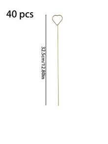 40/100pcs Metal Gift Card Holder Rods, Suitable For Bouquets, Wedding Centerpiece Decor, Photo Frame Rods, Card Flower Stands, Applicable For Graduation, Wedding, Mother's Day Gift Packaging Card Holders - gold - View 10