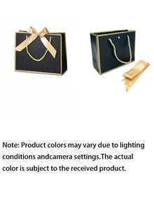 2/8pcs Black Gift Bags With Handles , Large Size Gift Bags, Suitable For Birthday Party, Wedding, Valentine's Day, Holiday Party Gift Packaging Bags - black - View 10