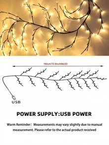 1PC Artificial Tree Branch Lamp, Soft & Flexible Willow Branch Design, USB Powered, 8 Lighting Modes, Suitable For Indoor Living Room & Bedroom Decor, Atmosphere Lighting, Party, Birthday, Christmas Decoration - Multicolor - View 14