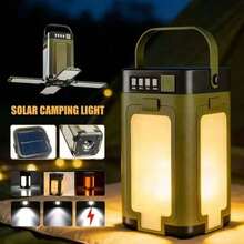 LiHangStar 1PC Portable Camping Folding Handheld Lamp, Handheld Flashlight Portable Tent Light, Solar Rechargeable Camping Light With 6 Lighting Modes, Foldable Four-Leaf Clover LED Floodlight, Suitable For Camping, Hiking, Travel, Fishing, Emergency - Folding camping light - View 4