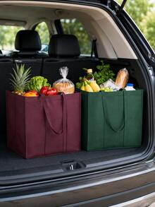 1/3/5Pcs Large Foldable Reusable Non-Woven Shopping Storage Bags, Multi-Purpose Totes For Travel Camping Grocery Kitchen, Harvest Halloween Day Of The Dead Gift Bag Kitchen Accessories - Multicolor - View 3