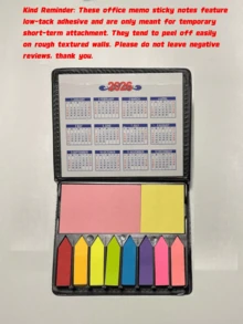 1pc Pages Of Multicolor Sticky Note Set With Faux Leather Packing Box, 2026 Calendar - 2027 multi-color - View 4