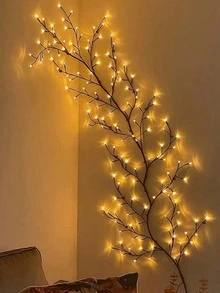 1PC Artificial Tree Branch Lamp, Soft & Flexible Willow Branch Design, USB Powered, 8 Lighting Modes, Suitable For Indoor Living Room & Bedroom Decor, Atmosphere Lighting, Party, Birthday, Christmas Decoration - Multicolor - View 5