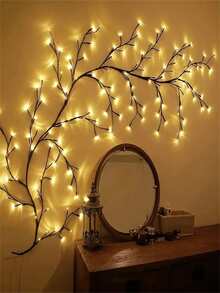 1PC Artificial Tree Branch Lamp, Soft & Flexible Willow Branch Design, USB Powered, 8 Lighting Modes, Suitable For Indoor Living Room & Bedroom Decor, Atmosphere Lighting, Party, Birthday, Christmas Decoration - Multicolor - View 10