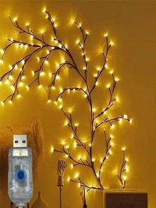 1PC Artificial Tree Branch Lamp, Soft & Flexible Willow Branch Design, USB Powered, 8 Lighting Modes, Suitable For Indoor Living Room & Bedroom Decor, Atmosphere Lighting, Party, Birthday, Christmas Decoration - Multicolor - View 7