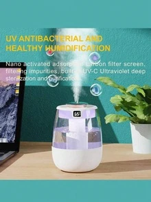 Pelembap Udara USB Kapasitas Besar dan Sangat Tenang - Ideal untuk Kamar Tidur dan Meja Kantor, Kapasitas Tinggi, Pelembap Udara Ideal untuk Rumah dan Kamar Tidur - Putih - View 8