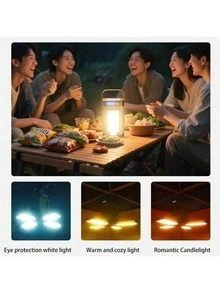 LiHangStar 1PC Portable Camping Folding Handheld Lamp, Handheld Flashlight Portable Tent Light, Solar Rechargeable Camping Light With 6 Lighting Modes, Foldable Four-Leaf Clover LED Floodlight, Suitable For Camping, Hiking, Travel, Fishing, Emergency - Folding camping light - View 6
