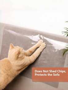 1 Roll Self-Adhesive Transparent PVC Cat Scratch Protector Film, Single-Sided Self-Adhesive Anti-Clear Sofa Protective Cover, Prevents Cat Claw Scratches, Furniture Scratch Protection Tape, Suitable For Sofa Armrests, Doors,Prevents Pet Damage - Multicolor - View 6