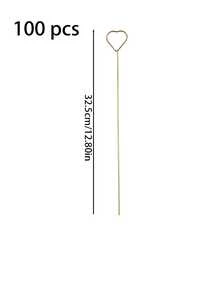 40/100pcs Metal Gift Card Holder Rods, Suitable For Bouquets, Wedding Centerpiece Decor, Photo Frame Rods, Card Flower Stands, Applicable For Graduation, Wedding, Mother's Day Gift Packaging Card Holders - gold - View 9