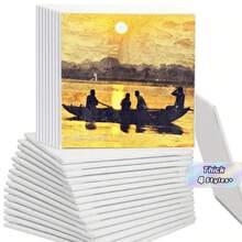 4X4inch Blank Square Canvas Boards, White Flat Painting Canvas Panels For Acrylic Oil Paint, Art Supplies For Students Adults Classroom Home Office Art Creation - multicolor - View 1