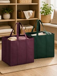 1/3/5Pcs Large Foldable Reusable Non-Woven Shopping Storage Bags, Multi-Purpose Totes For Travel Camping Grocery Kitchen, Harvest Halloween Day Of The Dead Gift Bag Kitchen Accessories - Multicolor - View 5