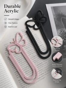 Zazumi 1Pc/3pcs 2D Flat Giant Butterfly Paper Clip Bookmark, Creative Oversized Book Page Marker, Student Note Card Holder, Decorative Memo Clip For Books, Journals, Planners, School, Office, Reading, Study & Gift - multicolor - View 7