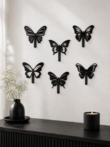 Muroi Mono Metal Butterfly Wall Hook Set, Nordic Style No-Drill Decorative Hanging Hooks For Keys, Hats, Bags, Coats, Scarves & Towels, Creative Entryway Organizer, Bedroom Wall Decor, Hallway Storage, Holiday & Housewarming Gift - Multicolor - View 2