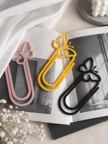 Zazumi 1Pc/3pcs 2D Flat Giant Butterfly Paper Clip Bookmark, Creative Oversized Book Page Marker, Student Note Card Holder, Decorative Memo Clip For Books, Journals, Planners, School, Office, Reading, Study & Gift - multicolor - View 2