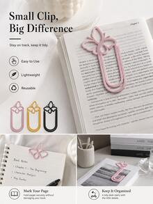 Zazumi 1Pc/3pcs 2D Flat Giant Butterfly Paper Clip Bookmark, Creative Oversized Book Page Marker, Student Note Card Holder, Decorative Memo Clip For Books, Journals, Planners, School, Office, Reading, Study & Gift - multicolor - View 5