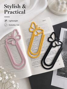 Zazumi 1Pc/3pcs 2D Flat Giant Butterfly Paper Clip Bookmark, Creative Oversized Book Page Marker, Student Note Card Holder, Decorative Memo Clip For Books, Journals, Planners, School, Office, Reading, Study & Gift - multicolor - View 9