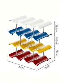 Haus Hana 1pc Wavy Rim Cup Storage Rack, Stackable Multi-Tier Mug Holder, Wine Display Stand For Bar & Living Room - multicolor - View 7