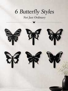 Muroi Mono Metal Butterfly Wall Hook Set, Nordic Style No-Drill Decorative Hanging Hooks For Keys, Hats, Bags, Coats, Scarves & Towels, Creative Entryway Organizer, Bedroom Wall Decor, Hallway Storage, Holiday & Housewarming Gift - Multicolor - View 7