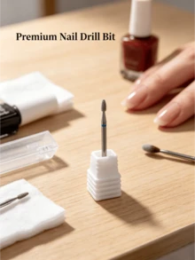 1pc Easy Use Spiral Tungsten Carbide Nail Drill Bit Professional Electric File Manicure Pedicure Tool Acrylic Gel Polish Remover Durable Sharp For Salon Home Use - Grey - View 4