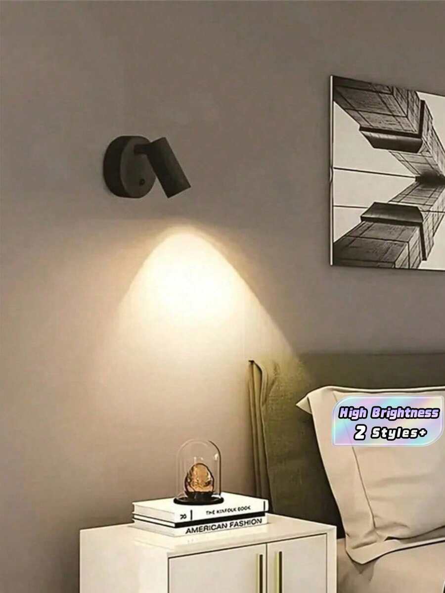 LED Rechargeable Wall Lamp, Magnetic Spotlight, Painting Lamp, Night Light, Bedside Reading Light, Eye-Caring Bedroom Night Light, Dimmable, Wireless No Drilling, 360° Rotatable Touch Control, Rechargeable Battery - multicolor - View 1