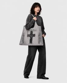 ROMWE Goth Dark Punk Style Large-Capacity Foldable Waterproof Shopping Bag, Suitable For Outdoor, Shopping, Fitness, Dark Women's Bags - 02 - View 4