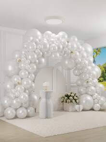 MINKOJA 5/10/12/18 Inch Multi-Color Latex Helium Round Balloons, Great For Birthday Wedding Anniversary Bridal Shower Graduation Gender Reveal Baptism New Year Holiday Party Decorations - pearlescent white - View 2