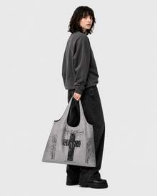 ROMWE Goth Dark Punk Style Large-Capacity Foldable Waterproof Shopping Bag, Suitable For Outdoor, Shopping, Fitness, Dark Women's Bags - 02 - View 6