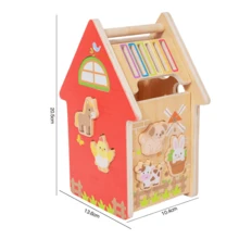 MINKOJA Wooden Farm Matching House Toy Set, Animal, Color And Shape Matching Game, Birthday & Christmas Gift For Boys And Girls Ages 2+ - Multicolor - View 12
