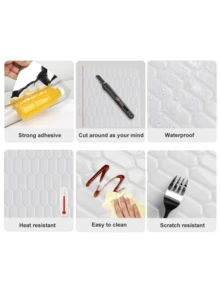 10/20PCS  Thickened Design Blue Peel And Stick Wall Tile, 30.48x30.48cm Self Adhesive Backsplash Tile For Kitchen Bathroom - blue - View 7