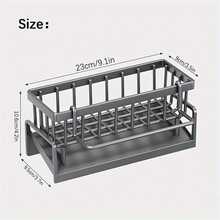 1 Piece Abs & Stainless Steel Sink Drainer Basket, Multi-Functional Kitchen Sponge Brush Soap Dispenser Storage Rack With Detachable Towel Holder, Rustproof Countertop Caddy Organizer For Kitchen Sink & Bathroom Vanity - 1pc - View 4