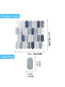 10/20PCS  Thickened Design Blue Peel And Stick Wall Tile, 30.48x30.48cm Self Adhesive Backsplash Tile For Kitchen Bathroom - blue - View 4