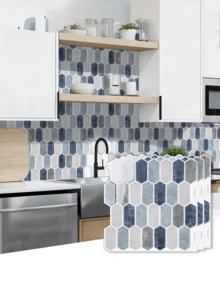 10/20PCS  Thickened Design Blue Peel And Stick Wall Tile, 30.48x30.48cm Self Adhesive Backsplash Tile For Kitchen Bathroom - blue - View 3
