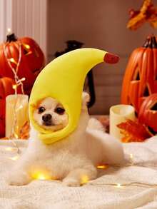 PETSIN 1 PC Halloween Pet Cosplay Funny Brinjal/Banana/Apple Fruits Cap Costumes - Multicolor - View 4