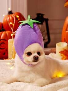 PETSIN 1 PC Halloween Pet Cosplay Funny Brinjal/Banana/Apple Fruits Cap Costumes - Multicolor - View 5
