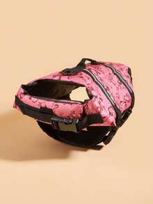 1PC Summer Pet Life Jacket For Small Dogs & Cats, High Buoyancy Adjustable Swimming Vest For Pool & Beach - Pink - View 10