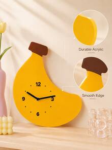Joivida 2026 Mini Wall Clock, Cute Banana Cartoon Shaped, Punch-Free Installation, Silent Sweep Second Movement, Dual Purpose Design Support Magnetic Attachment & Wall Hanging, Made Of Acrylic Material, Simple Stylish Wall Decor Watch, Effortless To Mount - multicolor - View 15