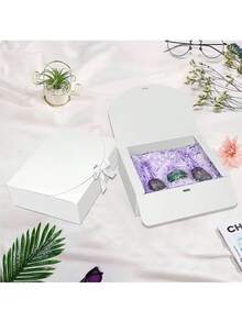 15PCs Gift Boxes With Lids, White  Gift Boxes, Bridesmaid Proposal Box With Ribbon, Kraft Paper Boxes For Wedding, Packaging, Present, Birthday, Christmas, Party - White - View 3