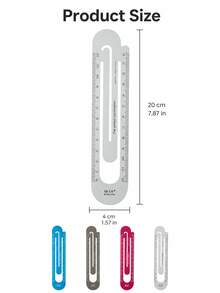Joivida Multifunctional Aluminum Straight Ruler 12cm Creative Paperclip Dual Use Bookmark Ruler Clear Precise Scale Portable Lightweight Drawing Measuring Tool Durable Smooth Edges Office Daily Learning Drafting Stationery Supplies 4 Colors Optional - multicolor - View 4